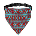 Red And Teal Southwestern Pattern Print Over The Collar Dog Bandana