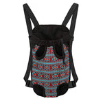 Red And Teal Southwestern Pattern Print Pet Carrier Backpack