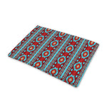 Red And Teal Southwestern Pattern Print Pet Cooling Mat Cover