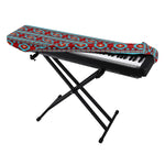 Red And Teal Southwestern Pattern Print Piano Keyboard Cover