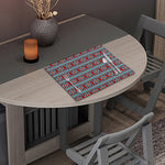 Red And Teal Southwestern Pattern Print Placemat