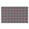 Red And Teal Southwestern Pattern Print Polyester Doormat