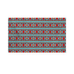 Red And Teal Southwestern Pattern Print Polyester Flag