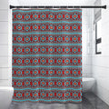 Red And Teal Southwestern Pattern Print Premium Shower Curtain