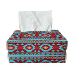 Red And Teal Southwestern Pattern Print Rectangle Tissue Box Cover