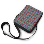 Red And Teal Southwestern Pattern Print Rectangular Crossbody Bag