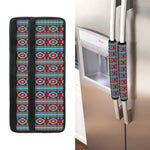 Red And Teal Southwestern Pattern Print Refrigerator Handle Covers