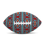 Red And Teal Southwestern Pattern Print Rugby Ball
