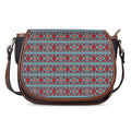 Red And Teal Southwestern Pattern Print Saddle Bag