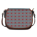 Red And Teal Southwestern Pattern Print Saddle Bag