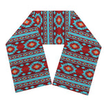 Red And Teal Southwestern Pattern Print Scarf