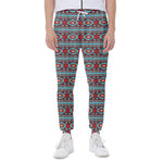 Red And Teal Southwestern Pattern Print Scuba Joggers