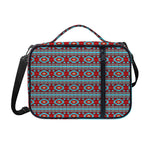Red And Teal Southwestern Pattern Print Shoulder Strap Bible Bag