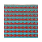 Red And Teal Southwestern Pattern Print Silk Bandana