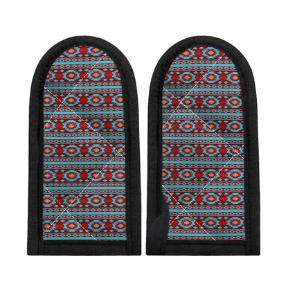 Red And Teal Southwestern Pattern Print Skillet Handle Cover