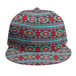 Red And Teal Southwestern Pattern Print Snapback Cap
