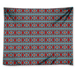 Red And Teal Southwestern Pattern Print Tapestry