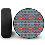 Red And Teal Southwestern Pattern Print Tire Cover