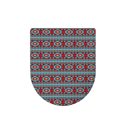 Red And Teal Southwestern Pattern Print Toilet Lid Cover