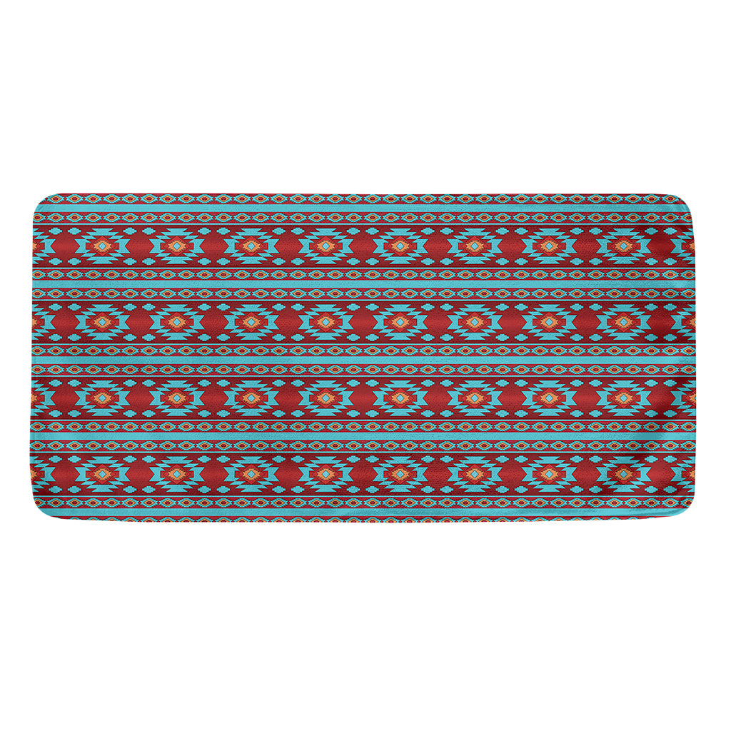 Red And Teal Southwestern Pattern Print Towel
