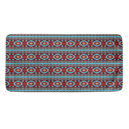 Red And Teal Southwestern Pattern Print Towel