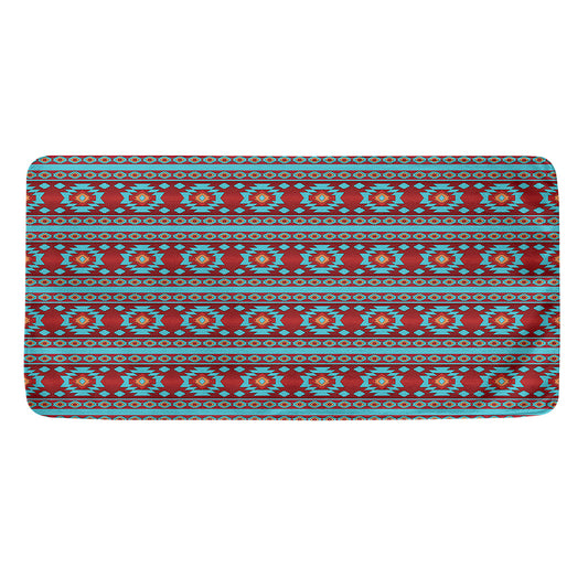 Red And Teal Southwestern Pattern Print Towel