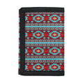 Red And Teal Southwestern Pattern Print Trifold Wallet
