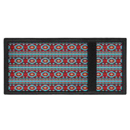 Red And Teal Southwestern Pattern Print Trifold Wallet