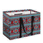 Red And Teal Southwestern Pattern Print Utility Tote Bag