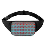 Red And Teal Southwestern Pattern Print Waist Bag