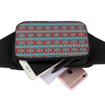 Red And Teal Southwestern Pattern Print Waist Bag