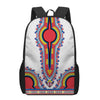 Red And White African Dashiki Print 17 Inch Backpack