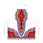Red And White African Dashiki Print Adjustable Apron