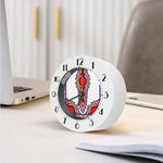 Red And White African Dashiki Print Alarm Clock