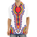 Red And White African Dashiki Print Aloha Shirt