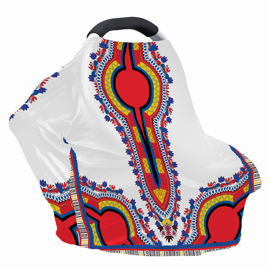 Red And White African Dashiki Print Baby Seat Cover