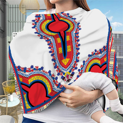 Red And White African Dashiki Print Baby Seat Cover