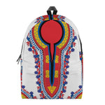 Red And White African Dashiki Print Backpack