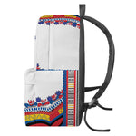 Red And White African Dashiki Print Backpack
