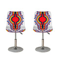 Red And White African Dashiki Print Bar Stool Covers