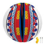 Red And White African Dashiki Print Basketball