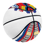Red And White African Dashiki Print Basketball