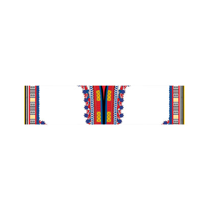 Red And White African Dashiki Print Bed Runner