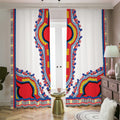 Red And White African Dashiki Print Dimout Pencil Pleat Curtains