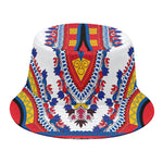 Red And White African Dashiki Print Bucket Hat
