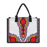 Red And White African Dashiki Print Canvas Tote Bag