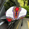 Red And White African Dashiki Print Car Side Mirror Covers