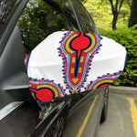 Red And White African Dashiki Print Car Side Mirror Covers