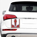 Red And White African Dashiki Print Car Sticker