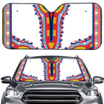 Red And White African Dashiki Print Car Windshield Sun Shade